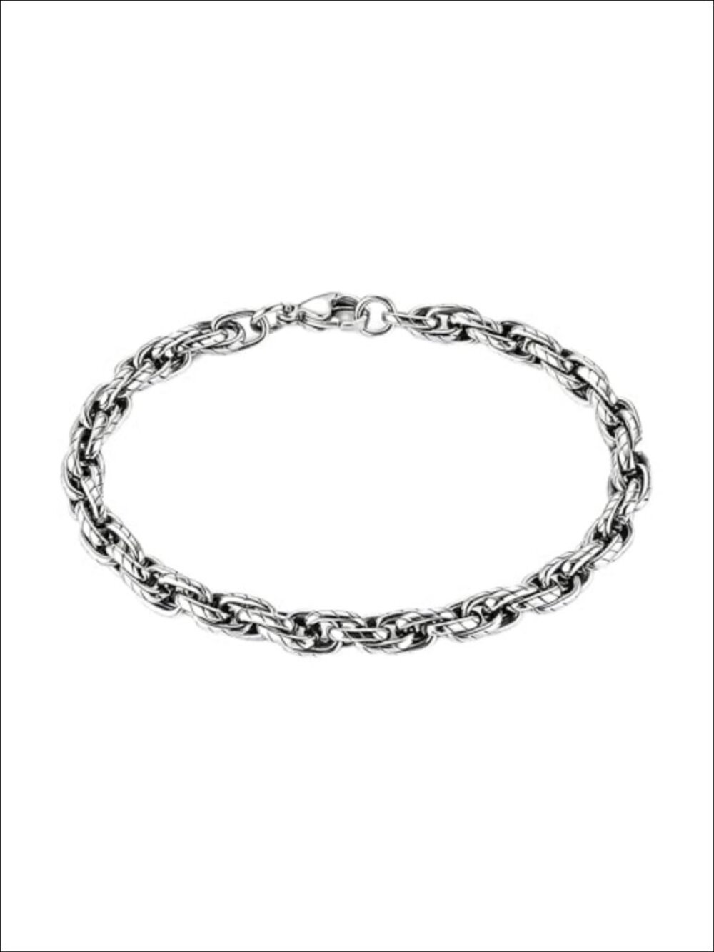 Byzantine Chain Bracelet Stainless Steel Retro Link Wrist Jewelry for Men